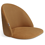 Барный стул со спинкой и металлической подставкой на 3-х деревянных ножках Горчичный Велюр Vendramin Chair варинант исполнения - 2 | Loft Concept в Санкт-петербурге