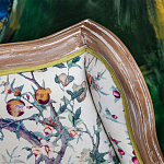 Кресло из натурального бука бежевое с изображением птиц и цветов Beige Green Chinoiserie Garden Armchair варинант исполнения - 3 | Loft Concept в Санкт-петербурге