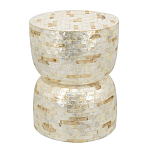 Приставной столик с мозаичным рисунком из раковин устриц Bone Inlay варинант исполнения - 1 | Loft Concept в Санкт-петербурге