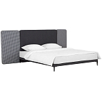 Кровать с большим мягким изголовьем Unity Dark Grey Bed варинант исполнения - 9 | Loft Concept в Санкт-петербурге