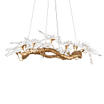 Люстра подвесная с прозрачными стеклянными птичками на ветвях Диаметр 100 см Serip Voa варинант исполнения - 6 | Loft Concept в Санкт-петербурге