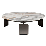 Столик журнальный с круглой мраморной столешницей на трех опорах Marble Stone Drawing варинант исполнения - 6 | Loft Concept в Санкт-петербурге