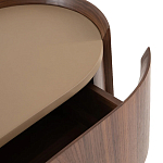 Комод округлой формы с тремя ящиками Walnut and Leather варинант исполнения - 4 | Loft Concept в Санкт-петербурге