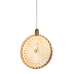 Подвесной светильник с плафоном из рельефного стекла Peony Glass Bronze  варинант исполнения - 4 | Loft Concept в Санкт-петербурге