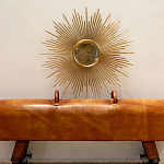 Зеркало-солнце круглое в раме из металла с золотыми с лучами Rays of Peace варинант исполнения - 2 | Loft Concept в Санкт-петербурге