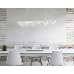 Люстра линейная с 3-мя белыми волнистыми плафонами Wave Line варинант исполнения - 11 | Loft Concept в Санкт-петербурге