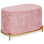 Банкетка овальная пыльно-розовый велюр на 4-х металлических ножках золотого цвета SANJAY варинант исполнения - 1 | Loft Concept в Санкт-петербурге