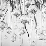 Люстра подвесная с прозрачными стеклянными подвесками в форме капель Диаметр 60 см Droplet Chandelier варинант исполнения - 16 | Loft Concept в Санкт-петербурге