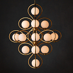 Люстра с закругленным каркасом золотого цвета и белыми плафонами Round Curl варинант исполнения - 3 | Loft Concept в Санкт-петербурге