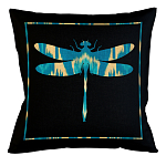 Подушка декоративная стрекоза бирюзово-жёлтая Ikat Pattern варинант исполнения - 1 | Loft Concept в Санкт-петербурге