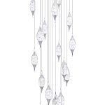 Большая каскадная люстра с хрустальными подвесками Esme Drops Crystal Chrome Cascade Chandelier 25 варинант исполнения - 2 | Loft Concept в Санкт-петербурге