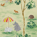 Обои ручная роспись Promenade Original colourway on cream painted silk варинант исполнения - 2 | Loft Concept в Санкт-петербурге