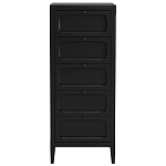 Комод узкий с 5-ю ящиками черный Silva Black Chest of Drawers варинант исполнения - 1 | Loft Concept в Санкт-петербурге