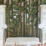 Обои ручная роспись Redwoods Sequoia on Sterling Silver gilded paper варинант исполнения - 3 | Loft Concept в Санкт-петербурге