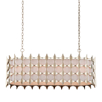 Люстра овальной формы с фактурным серебряным каркасом и тканевым абажуром Silver Honeycomb варинант исполнения - 3 | Loft Concept в Санкт-петербурге