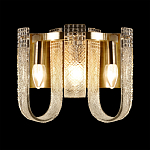 Бра с металлическим основанием золотого цвета и хрустальными подвесками Textured Glass варинант исполнения - 1 | Loft Concept в Санкт-петербурге