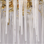 Люстра золотого цвета с декоративными ветками и длинными прозрачными стеклянными подвесами в форме сосулек Droplet Chandelier варинант исполнения - 4 | Loft Concept в Санкт-петербурге