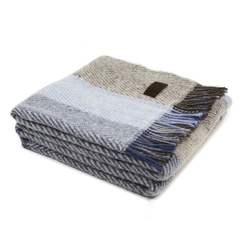 Плед VADSO SPINA 1002 Marzotto Серый Голубой в Санкт-петербурге | Loft Concept 