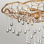 Люстра подвесная золотого цвета с металлическим сетчатым основанием и стеклянными каплевидными подвесками Hinkley варинант исполнения - 5 | Loft Concept в Санкт-петербурге