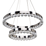 Люстра с двумя кольцами цвета хром и прозрачными хрустальными шарами по периметру Sacramento Transparent Balls Chandelier варинант исполнения - 1 | Loft Concept в Санкт-петербурге