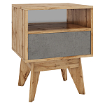 Тумба прикроватная с ящиком и фасадом цвета серый бетон Grace of Furniture варинант исполнения - 1 | Loft Concept в Санкт-петербурге