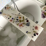 Поднос для ванны из эпоксидной смолы с цветами белая Epoxy Resin Flowers Bath Tray White варинант исполнения - 3 | Loft Concept в Санкт-петербурге