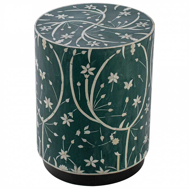 Табурет Green Flower Indian Bone Inlay stool Зеленый в Санкт-петербурге | Loft Concept 