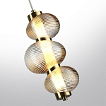 Подвесной светильник с 3-мя рифлеными стеклянными шарами Marcelh Light варинант исполнения - 5 | Loft Concept в Санкт-петербурге