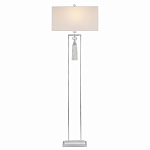 Торшер с прямоугольным тканевым абажуром на белом мраморном основании Silver Threads варинант исполнения - 1 | Loft Concept в Санкт-петербурге