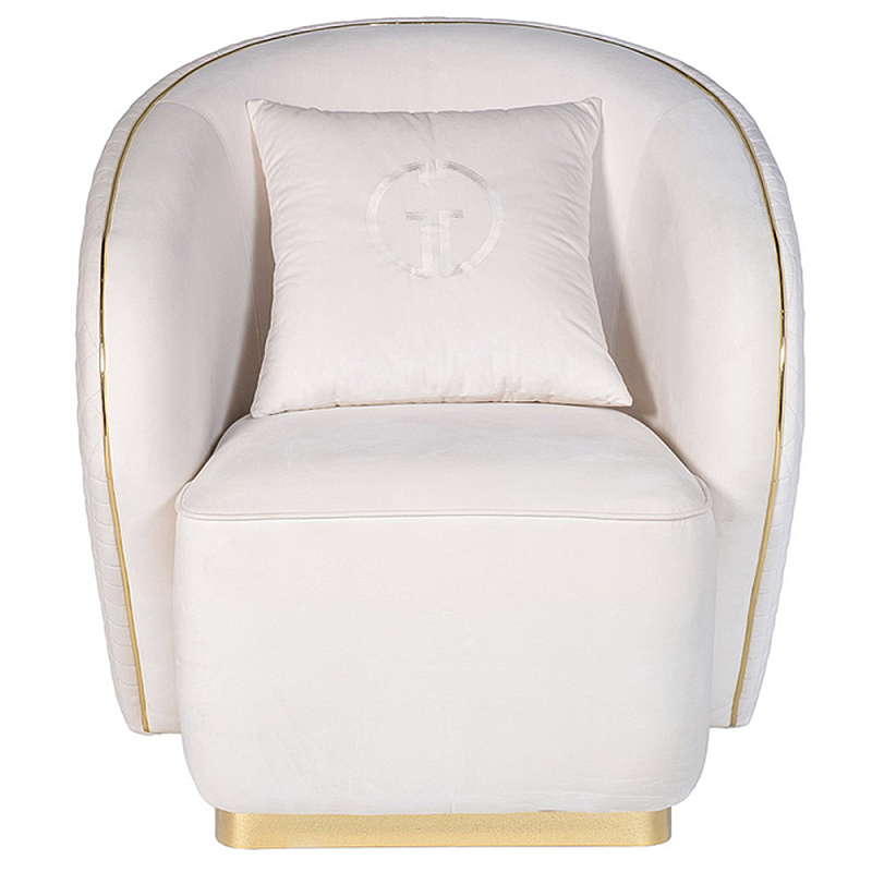 Кресло велюровое оттенка слоновой кости с простроченной спинкой Perfect Comfort ivory ( слоновая кость ) Золотой Кресло велюровое оттенка слоновой кости с простроченной спинкой Perfect Comfort ivory ( слоновая кость ) Золотой в Санкт-петербурге | Loft Concept