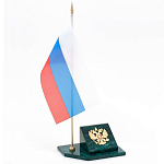 Флагшток с гербом России из натурального камня змеевик Stone Flagpole варинант исполнения - 2 | Loft Concept в Санкт-петербурге