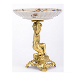 Чаша с цветочным орнаментом на ножке в виде бронзового ангела Eden Garden варинант исполнения - 2 | Loft Concept в Санкт-петербурге