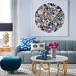 Дизайнерский журнальный столик чёрный с круглой столешницей Arycy варинант исполнения - 1 | Loft Concept в Санкт-петербурге