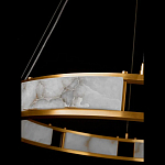 Люстра в виде кольца из натурального камня Golden Alavastor варинант исполнения - 3 | Loft Concept в Санкт-петербурге
