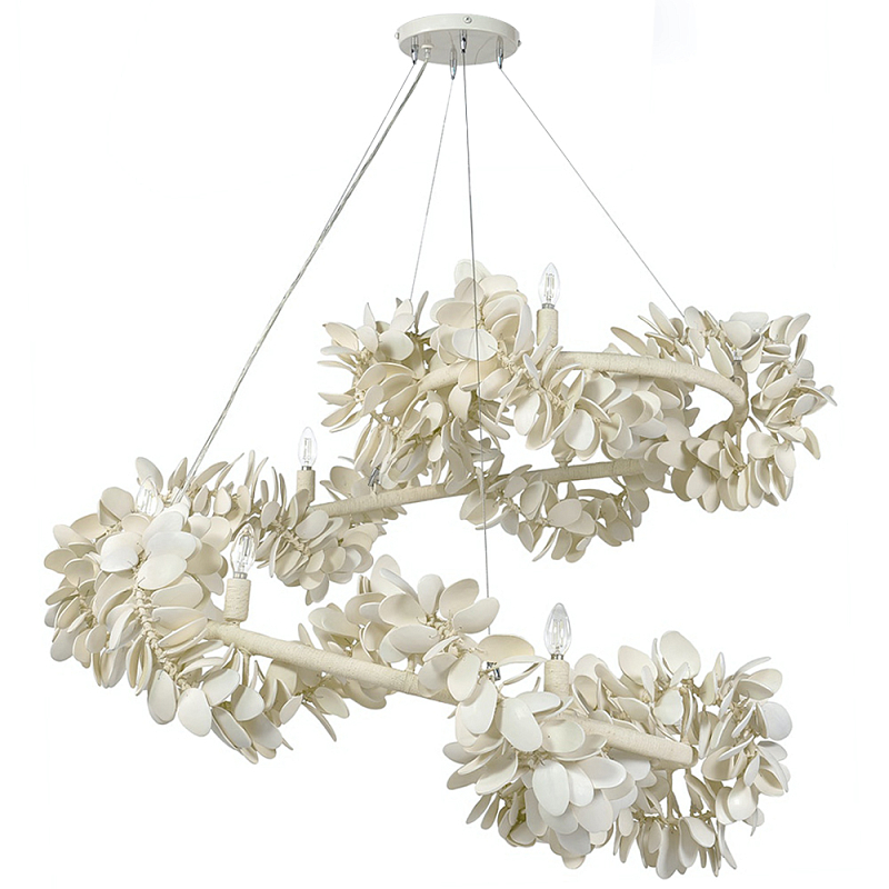 Люстра White Bionic Petals Flo Spiral Chandelier Белый Молочный в Санкт-петербурге | Loft Concept 