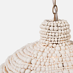 Подвесной светильник в виде купола декорированный белыми деревянными бусинами White Wooden Beads Hanging Lamp варинант исполнения - 2 | Loft Concept в Санкт-петербурге