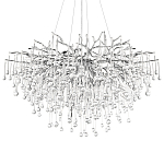 Люстра подвесная с прозрачными стеклянными подвесками в форме капель Диаметр 100 см Droplet Chandelier варинант исполнения - 18 | Loft Concept в Санкт-петербурге