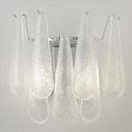 Бра с подвесками из рифленного стекла в форме капель на основании цвета хром Textured Glass варинант исполнения - 5 | Loft Concept в Санкт-петербурге