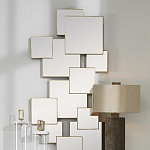 Золотое зеркальное панно из зеркальных квадратов Overlapping варинант исполнения - 3 | Loft Concept в Санкт-петербурге