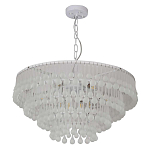 Люстра подвесная круглая с молочными стеклянными подвесками в форме капель Droplet Chandelier варинант исполнения - 1 | Loft Concept в Санкт-петербурге