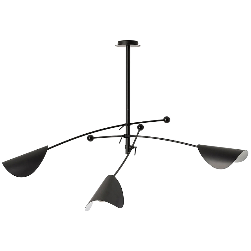 Потолочный светильник с подвижными плафонами Aracea Black Ceiling Lamp Черный в Санкт-петербурге | Loft Concept 