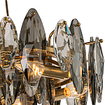 Люстра подвесная с овальными подвесками из стекла дымчатого цвета Harlow Crystal Round варинант исполнения - 2 | Loft Concept в Санкт-петербурге