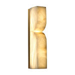 Бра с изогнутым плафоном из белого алебастра на прямоугольном основании Cryptocrystalline Stone варинант исполнения - 3 | Loft Concept в Санкт-петербурге