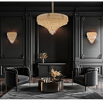 Люстра с каскадом из прозрачного хрусталя Constant Sparks варинант исполнения - 16 | Loft Concept в Санкт-петербурге