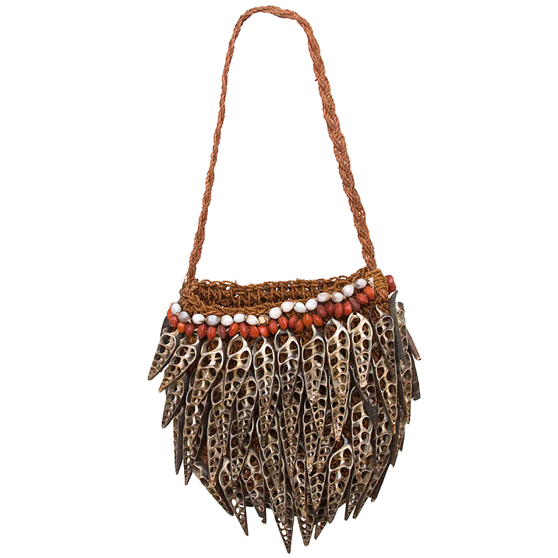 Декоративный аксессуар сумка из ракушек Aboriginal Lacy Shells Bag Коричневый в Санкт-петербурге | Loft Concept 