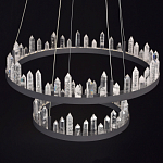 Люстра с двумя кольцами черного цвета с хрустальными элементами QUARTZ CRYSTAL варинант исполнения - 4 | Loft Concept в Санкт-петербурге