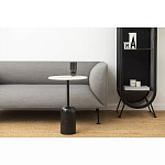 Кофейный столик с белой мраморной столешницей на черном основании Tall Coffee Black and White Table варинант исполнения - 1 | Loft Concept в Санкт-петербурге