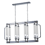 Люстра прямоугольная с 8-ю стеклянными плафонами цилиндрической формы Jeanette варинант исполнения - 3 | Loft Concept в Санкт-петербурге