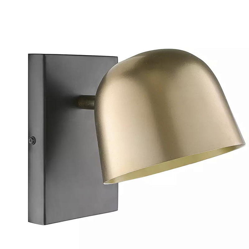 Бра с наклонным плафоном в сочетании золотистого и чёрного цвета Sconce with Sloping Shade Золотой Черный в Санкт-петербурге | Loft Concept 