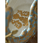 Чаша голубого цвета с оранментом и и бронзовыми фигурами леопардов Eden Garden варинант исполнения - 11 | Loft Concept в Санкт-петербурге